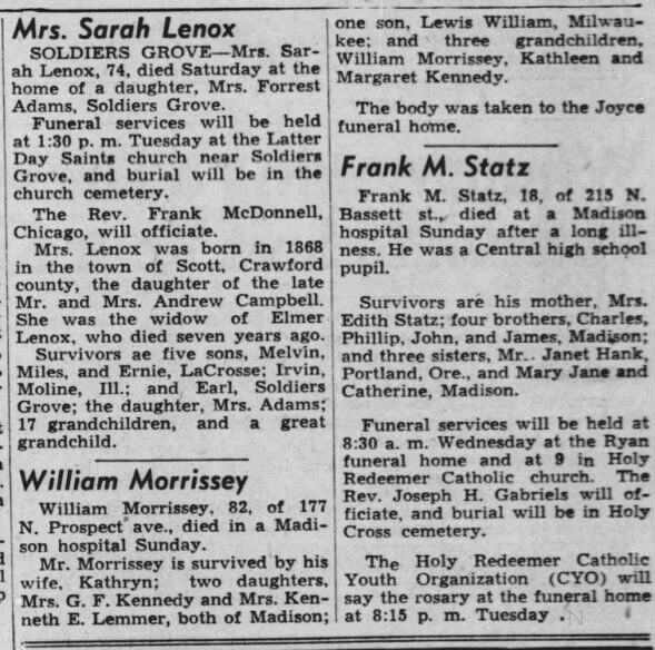 William Morrissey obituary